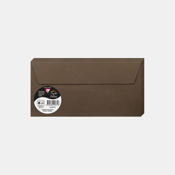 Envelope 110x220 vellum 120g taupe brown Pollen