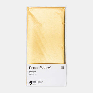 5 feuilles de papier de soie or