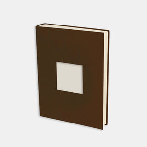 Fotoalbum 30x24 Schokoladenleinwand, cremefarbene Innenseite