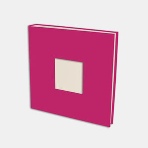 Fotoalbum 30x30 fuchsiafarbener Leinenbezug