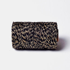 Bakers twine sparkle black - 20 meter spool