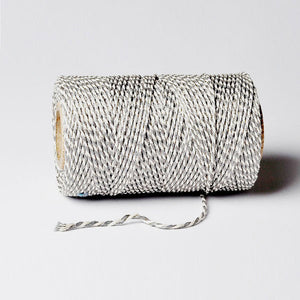 Bakers twine metallic silver - 20 meter spool