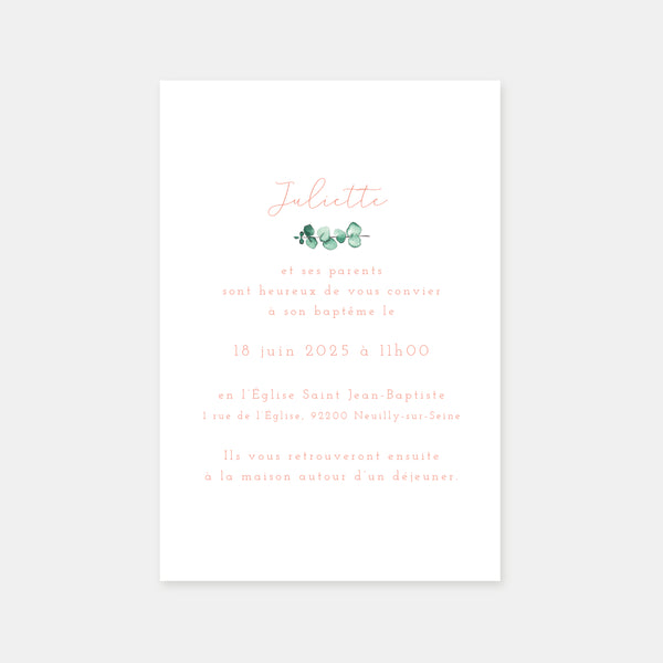 Watercolor crush baptism announcement