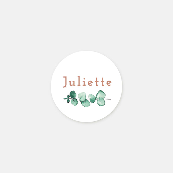 Stickers personnalisés naissance aquarelle béguin