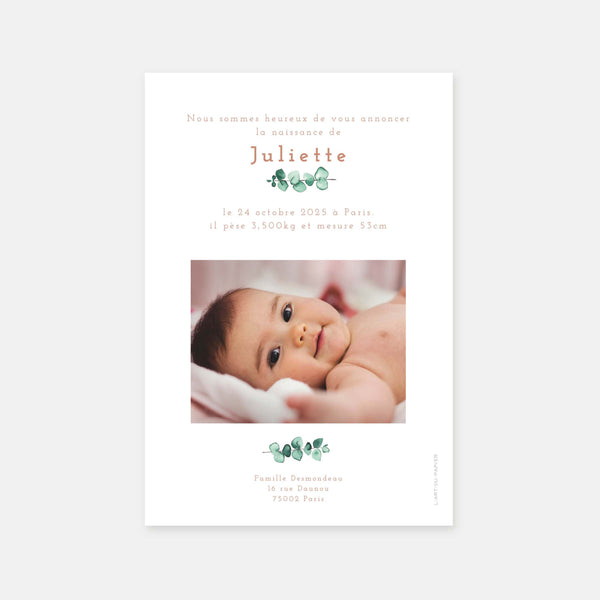 Watercolor crush birth announcement