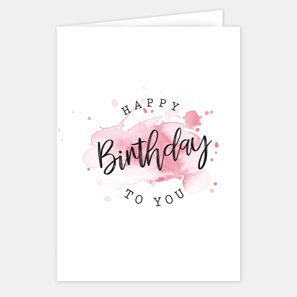 Large Birthday card - Arty watercolor