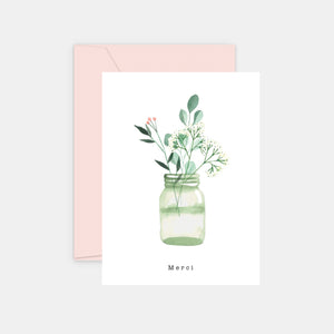 Carte de Remerciements - Vase aquarelle