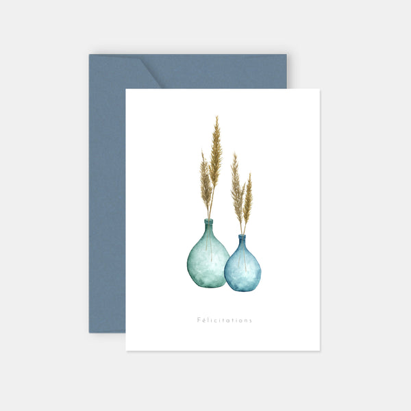 Glückwunschkarte – Aquarell Pampas