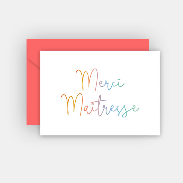 Card to say a word - Thank you Mistress