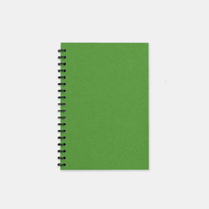 Recyceltes lindgrünes Notizbuch mit 105 x 155 linierten Seiten