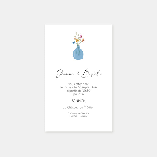 Carton invitation de mariage une fenêtre sur la jardin