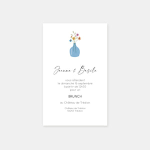 Carton invitation de mariage une fenêtre sur la jardin