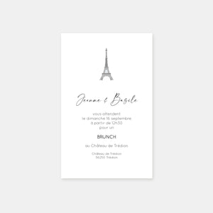 Carton invitation de mariage toit de Paris