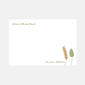 Carte de correspondance Fleurs Séchées