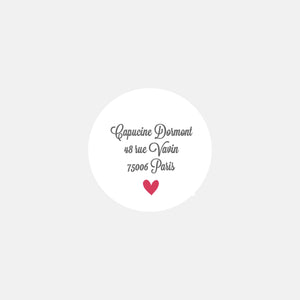 Stickers personnalisés correspondance petit coeur