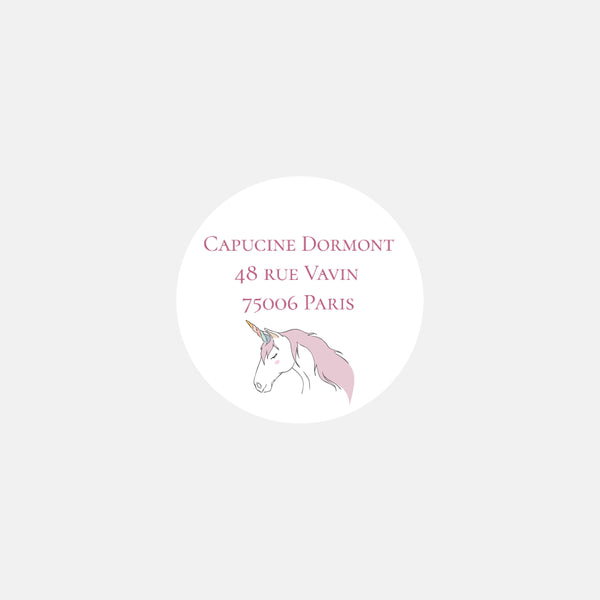 Stickers personnalisés correspondance licorne