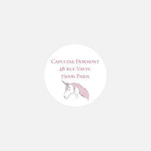 Stickers personnalisés correspondance licorne