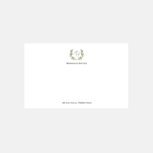 Petite carte de correspondance Monogramme Aquarelle