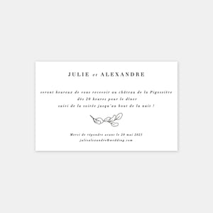 Carton invitation de mariage esquisse nature