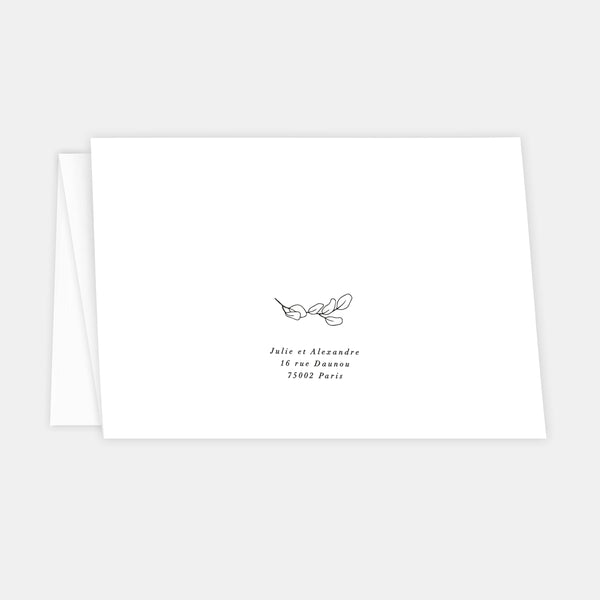 Faire-part de mariage esquisse eucalyptus