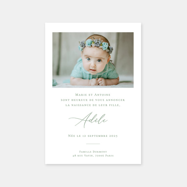 Toile de Jouy birth announcement