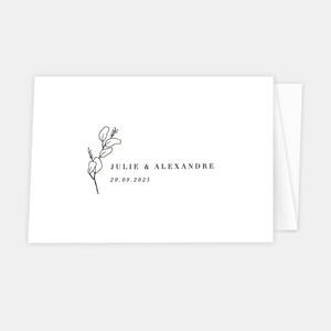 Faire-part de mariage esquisse eucalyptus