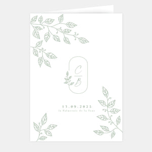 Faire-part de mariage feuillages