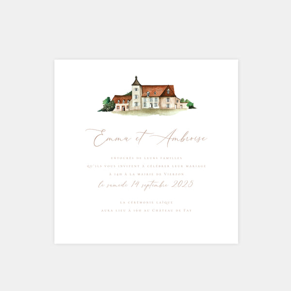 Hochzeitseinladung Aquarellfeld