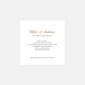 Square Chic wedding invitation card