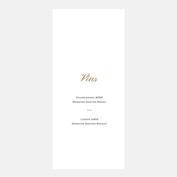 Square Chic Wedding Menu