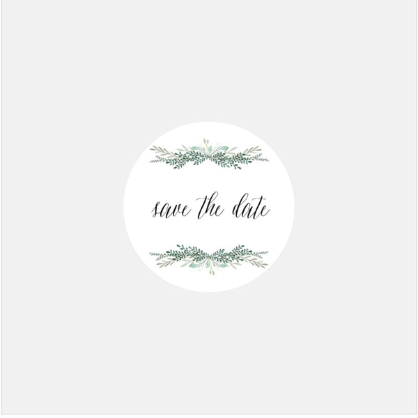 Personalized Botanical Plant Wedding Stickers