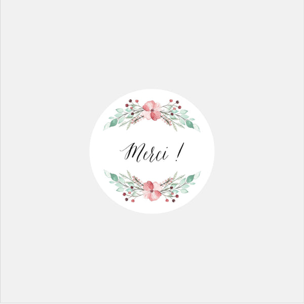 Stickers personnalisés mariage Botanique Fleurie