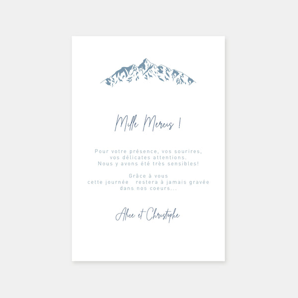 Mountain wedding thank you card
