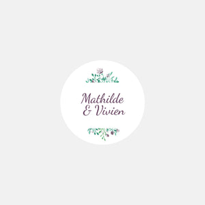 Stickers personnalisés mariage Losange Aquarelle