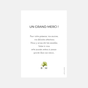 Ginkgo wedding thank you card