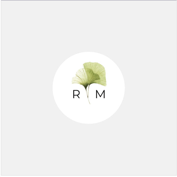 Personalisierte Hochzeitsaufkleber Transparenz Ginkgo