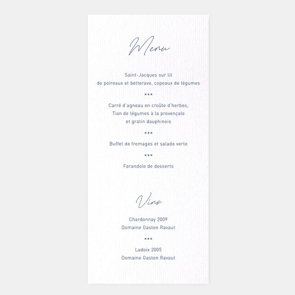 Plant wreath wedding menu