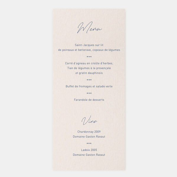 Plant wreath wedding menu
