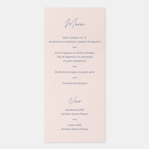 Plant wreath wedding menu