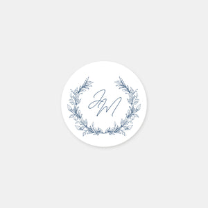 Stickers personnalisés mariage couronne végétale