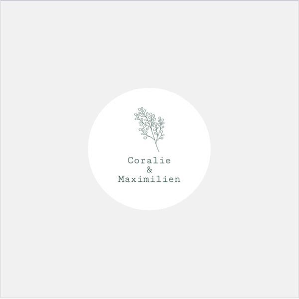 Stickers personnalisés mariage Brindille