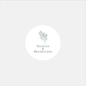 Personalisierte Brindille-Hochzeitsaufkleber