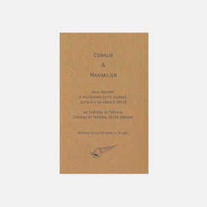 Carton invitation de mariage Coquillages