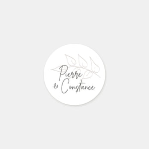 Custom wedding stickers foliage sketch