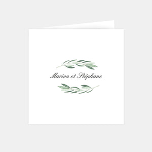 Faire-part de mariage Classique Feuillages