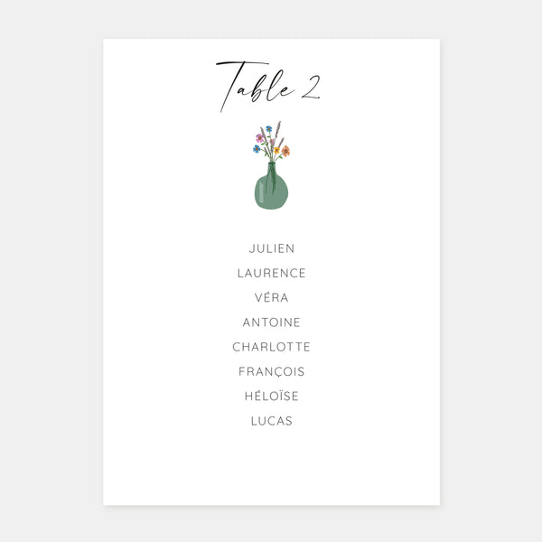 Wedding table plan a window onto the garden - 5ex