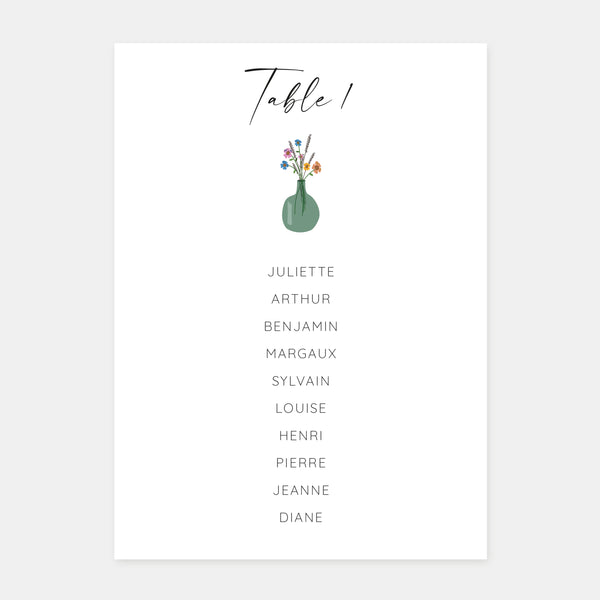 Wedding table plan a window onto the garden - 5ex