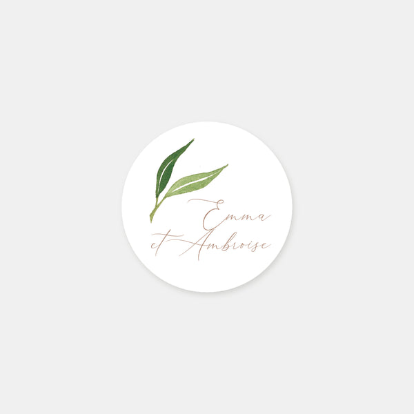 Stickers personnalisés mariage domaine aquarelle