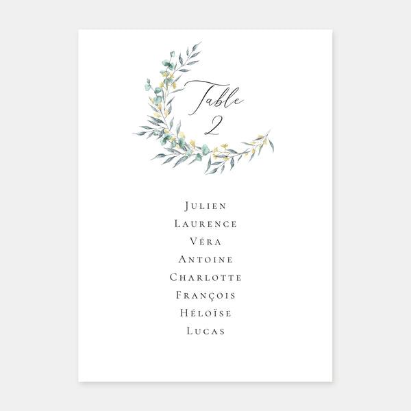 Juliet's crown wedding table plan - 5ex