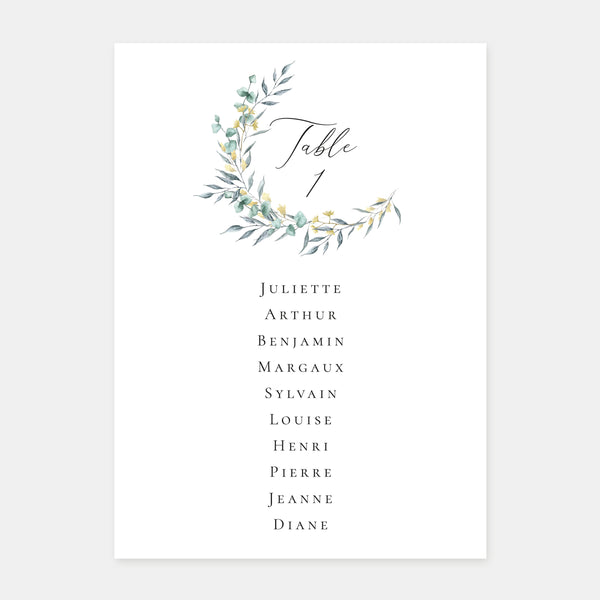 Juliet's crown wedding table plan - 5ex